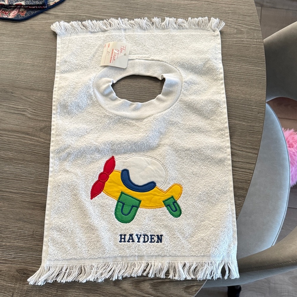 Hayden Airplane Design Kids Over the Head Bib